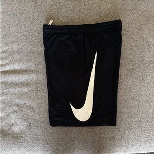 Nike Black Athletic Shorts with White Logo